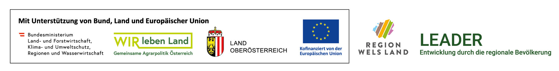 Förderpartner: Bundesministerium, Land Oberösterreich, EU, LEADER Region Wels-Land
